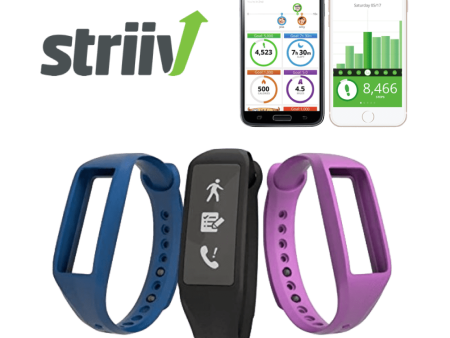 Striiv Fusion 2 Activity Tracker - Fitness and Sleep Tracking Smartwatch, 3 Color Bands Included (Black, Pink, Blue) Cheap