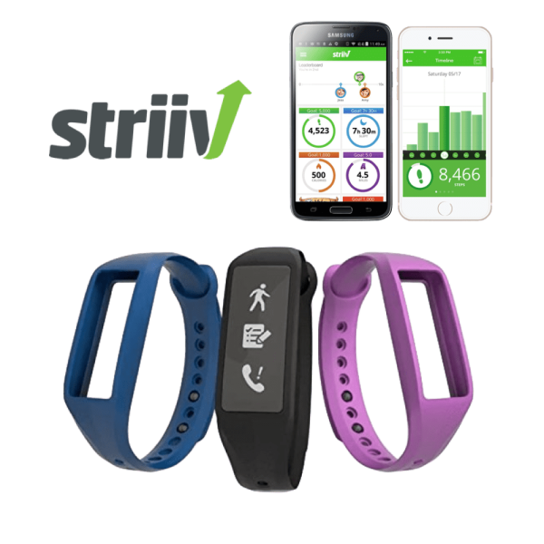 Striiv Fusion 2 Activity Tracker - Fitness and Sleep Tracking Smartwatch, 3 Color Bands Included (Black, Pink, Blue) Cheap