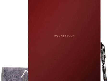 Rocketbook Flip Letter Smart Notebook, 32 Pages, 8.5  x 11 , Maroon Online