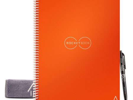 Rocketbook Core Letter Smart Notebook Lined 32 Pages 8.5x11  Orange Fashion