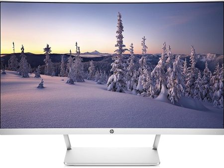 HP 27  5ms HDMI Widescreen LED Backlight LCD LED Curved Monitor, White & Silver - Refurbished Hot on Sale