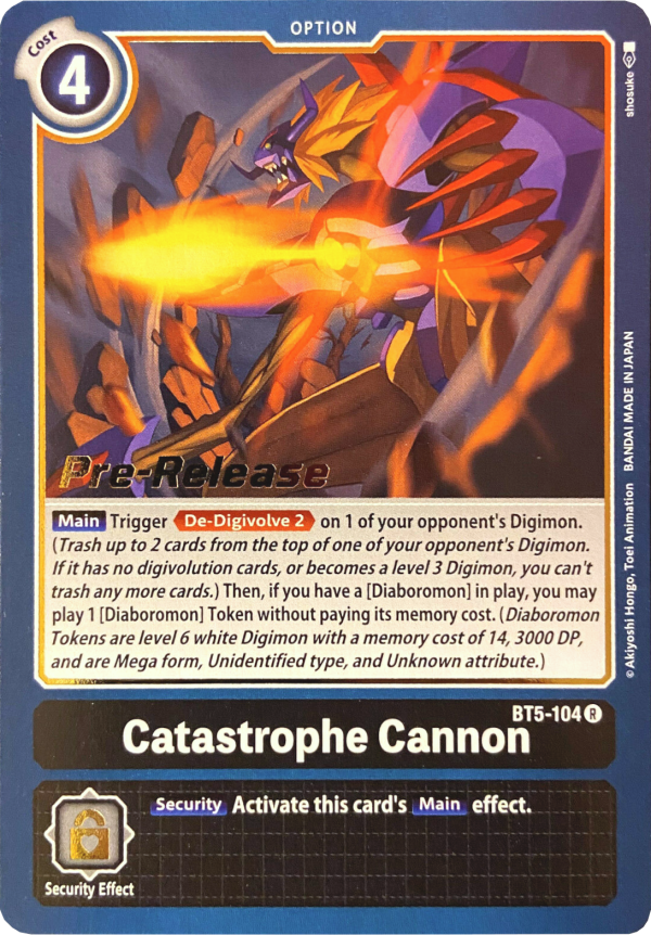 Catastrophe Cannon [BT5-104] [Battle of Omni Pre-Release Promos] Hot on Sale