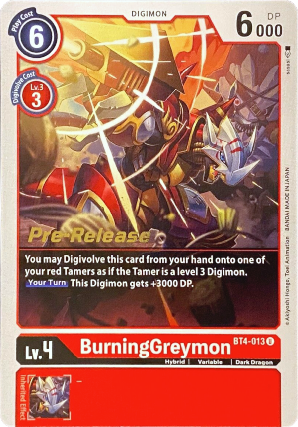 BurningGreymon [BT4-013] [Great Legend Pre-Release Promos] Sale