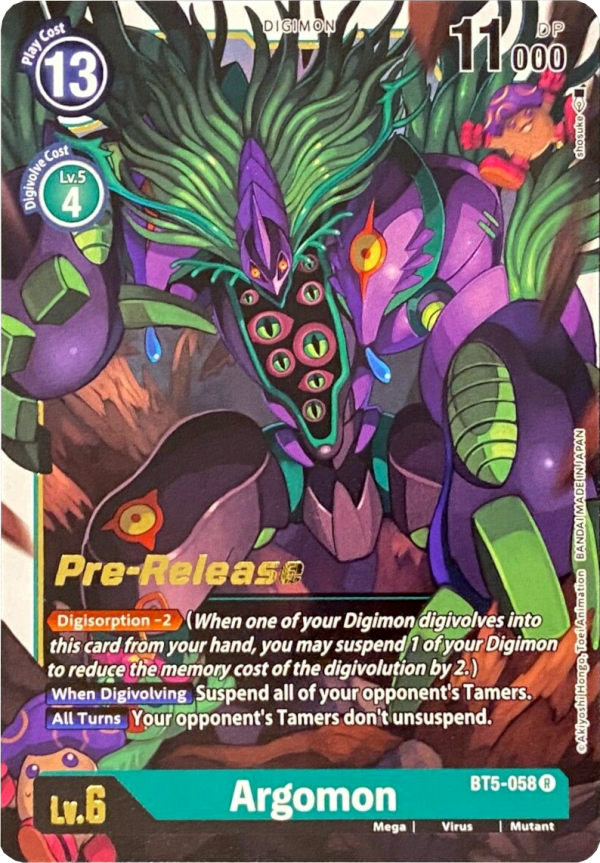 Argomon [BT5-058] [Battle of Omni Pre-Release Promos] Online Hot Sale