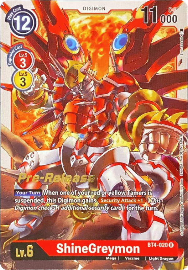 ShineGreymon [BT4-020] [Great Legend Pre-Release Promos] For Sale